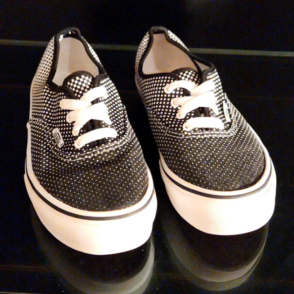 Vans Off The Wall Unisex Black-White Polka Dot Kids Sneakers Shoes Size 3.0